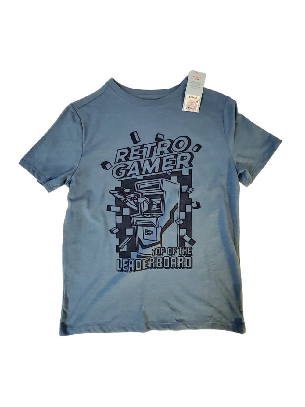 Retro Gamer Kids T-Shirt L 10/12 Cat & Jack Blue Cotton/Polyester Crew neck